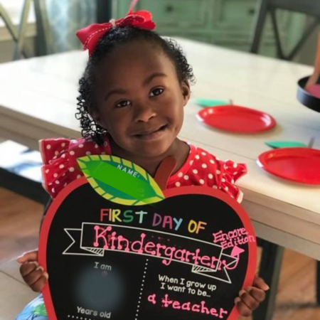 toddler on the first day of school